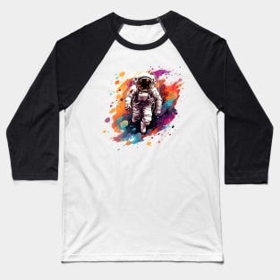 Colorful abstract astronaut watercolor Baseball T-Shirt